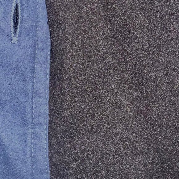 Mens Faux Suede Shacket Overshirt SZ M Transition Mid-Layer Fleece Lined Indigo - Picture 9 of 15